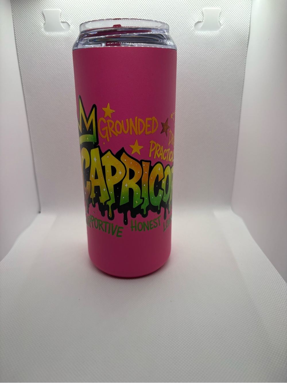 Capricorn Pink Stainless Travel Tumbler - Zodiac Graphic